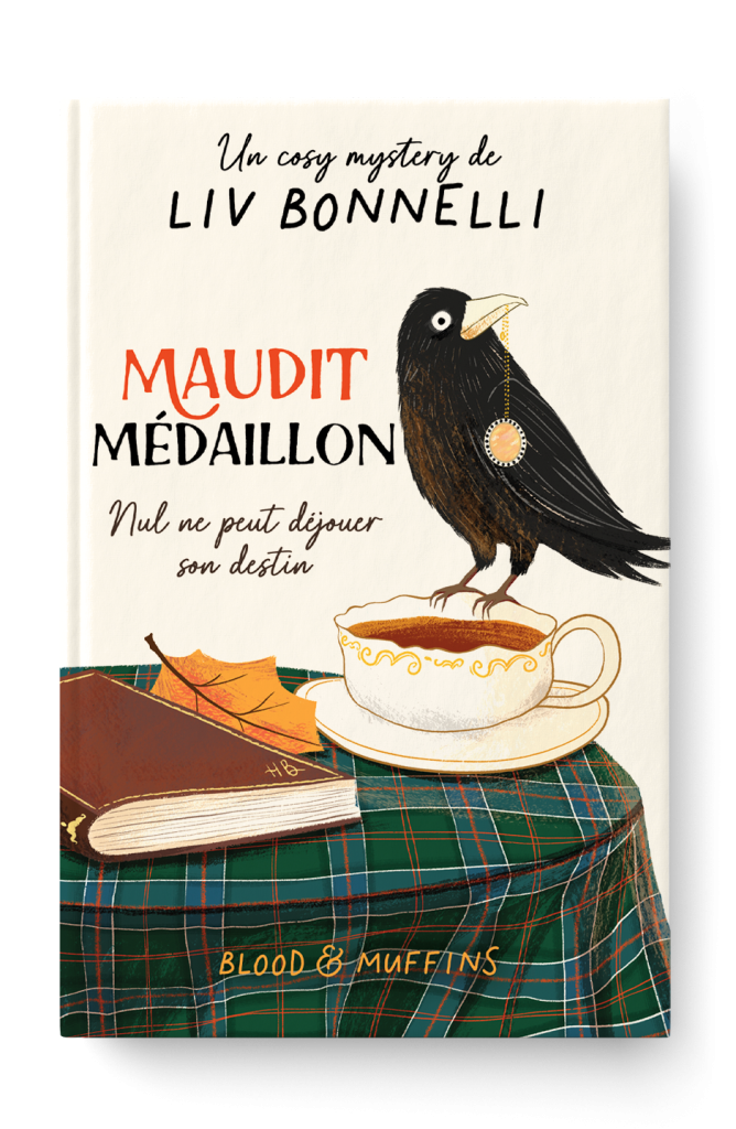 Couverture "Maudit Médaillon" - de Liv Bonnelli (Collection Blood & Muffins)