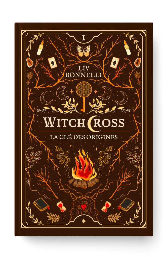 Couverture de livre "Witchcross" T1 - La clé des origines - Liv-Bonnelli - Book Cover Design-Julia Fäye